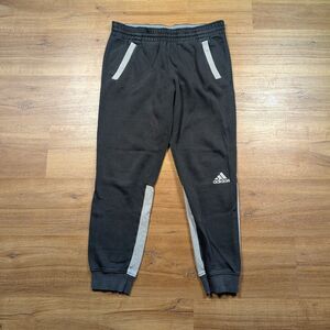 Adidas Essentials Pants Mens S Black Fleece Sweatpants Tapered Cuff Gym